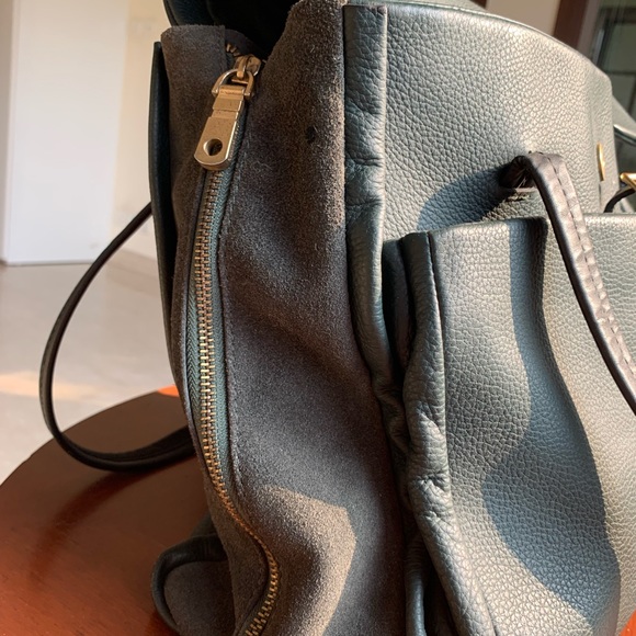 GORGEOUS GARDEN-GREEN ZARA BAG-  Magnetic button, outer pocket. Never used. - Picture 6 of 12